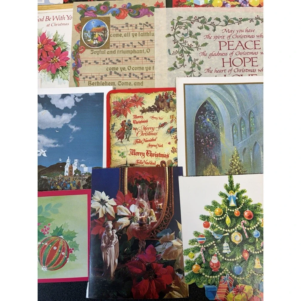 Vintage Christmas Cards Fronts ONLY Traditional Scrapbooking Decoupage Lot 50+